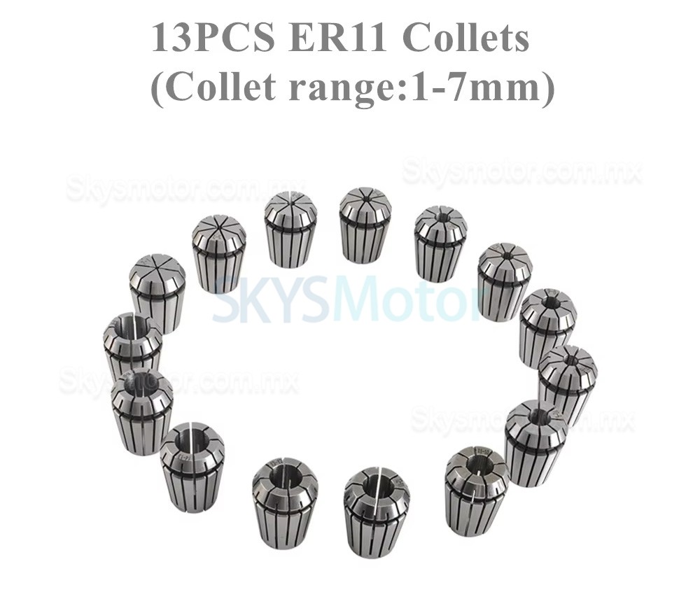 Kit de motor de husillo CNC refrigerado por aire 1,5 kW, 110V/220V, OSP001696, con variadores de velocidad (VFD) y 13 pinzas ER11